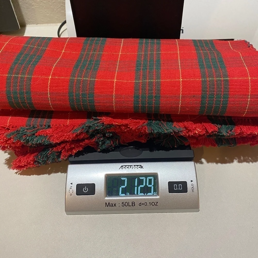 Christmas Placemats Woven Rattan‎ Straw Raffia Set Of 12 Red, Green Traditional